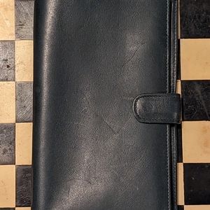 Royce NYC black leather passport wallet.  New in box. buttery smooth leather.